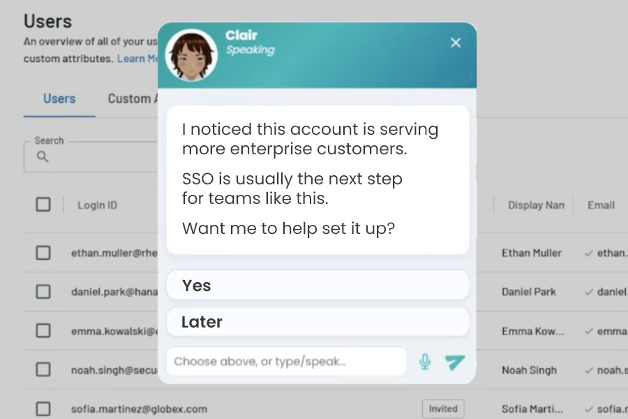 In-app upsell and expansion execution example